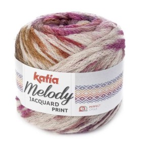 MELODY JACQUARD PRINT KATIA 503 Fucsia (Beige-Fucsia-Ocre)