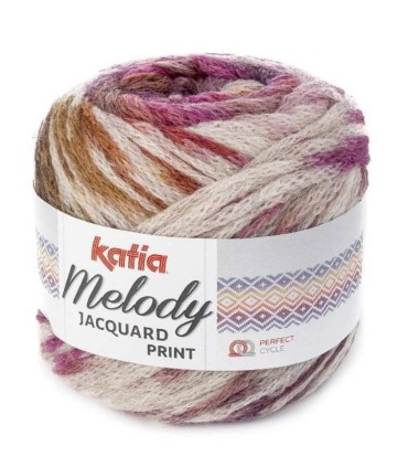 MELODY JACQUARD PRINT KATIA 503 Fucsia (Beige-Fucsia-Ocre)