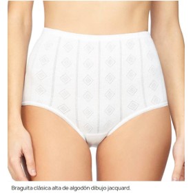 BRAGA CLÁSICA ALTA DE ALGODÓN DIBUJO JACQUARD