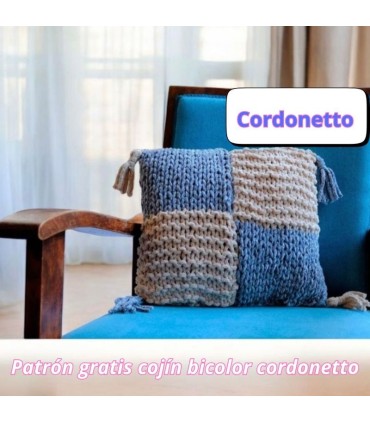 Patrón gratis cojín bicolor cordonetto