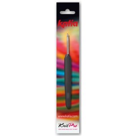AGUJAS GANCHILLO ALUMINIO PLATEADO CON MANGO NEGRO