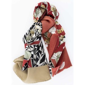 FOULAR ESTAMPADO MARRON CLARO FLORES