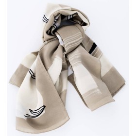 PAÑUELO ESTAMPADO BEIGE MARRON