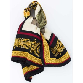 PAÑUELO ESTAMPADO AMARILLO MARRON ESTATUA